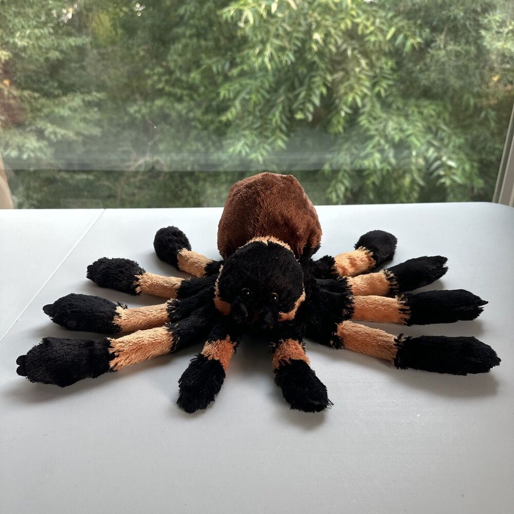 Wild Republic Tarantula Orange & Black Spider Stuffed Plush Cuddlekins